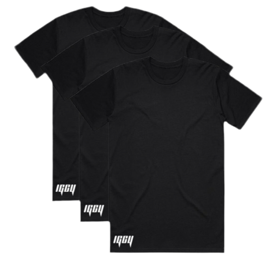 IGCY TAGLESS TEES (3 PACK) BLACK