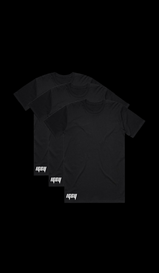 IGCY TAGLESS TEES (3 PACK) BLACK
