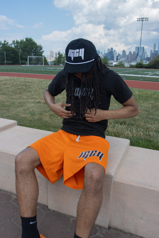 Orange & Black IGCY Scratch Logo Shorts