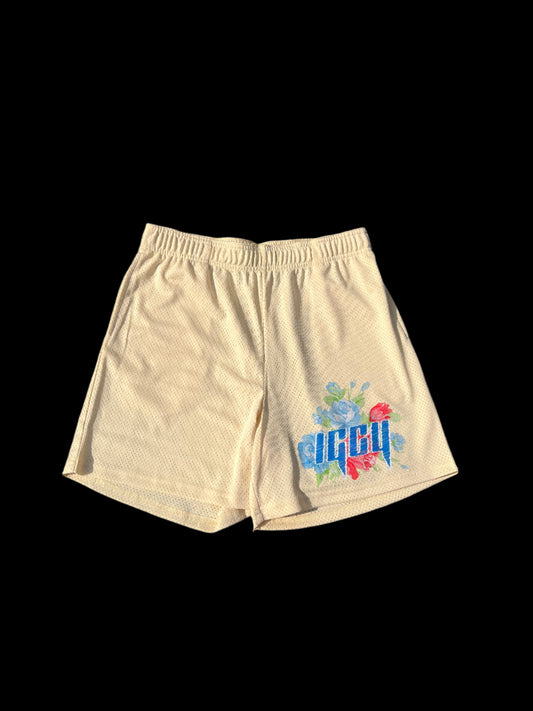 Cream IGCY Floral Shorts